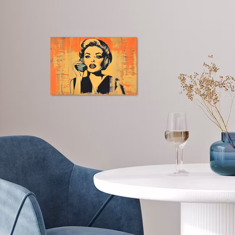 Poster – Retro - Vrouw - Koptelefoon - Oranje — 4