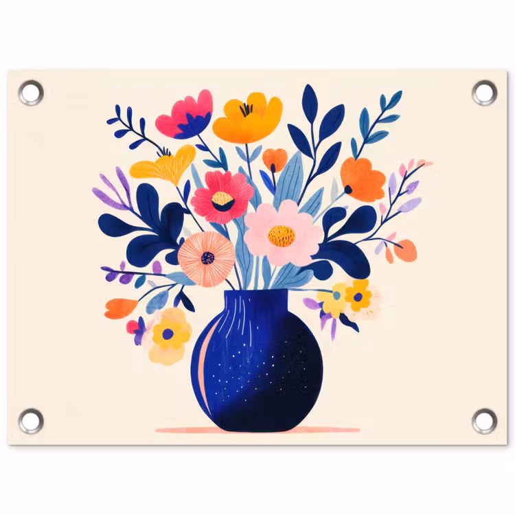 Tuinposter - Vaas - Bloemen - Boeket — 1