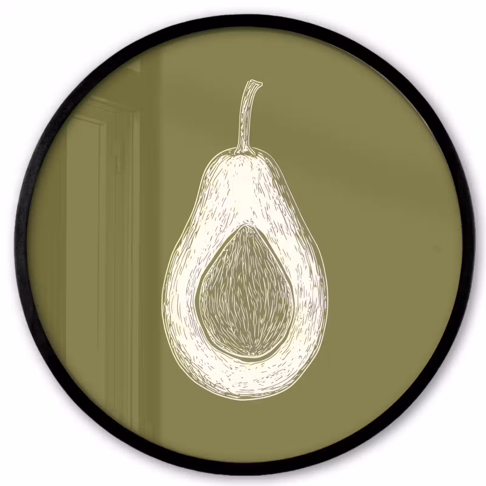 Ronde fotolijst - Avocado - Minimalistisch - Illustratie - Groen — 1
