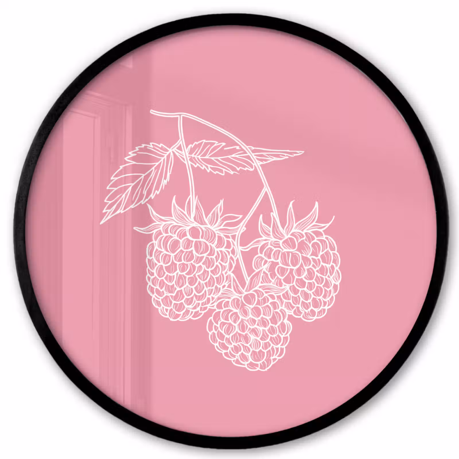 Ronde fotolijst - Frambozen - Steel - Getekend - Roze — 1