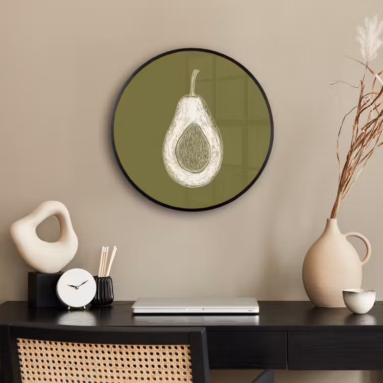 Ronde fotolijst - Avocado - Minimalistisch - Illustratie - Groen — 3