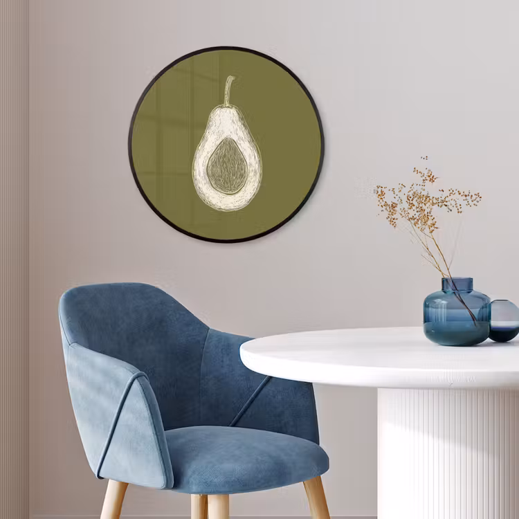Ronde fotolijst - Avocado - Minimalistisch - Illustratie - Groen — 4