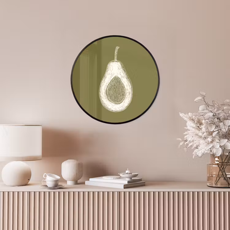 Ronde fotolijst - Avocado - Minimalistisch - Illustratie - Groen — 5