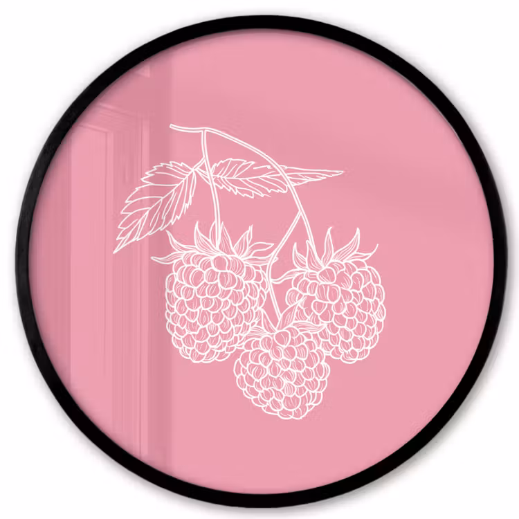 Ronde fotolijst - Frambozen - Steel - Getekend - Roze — 1