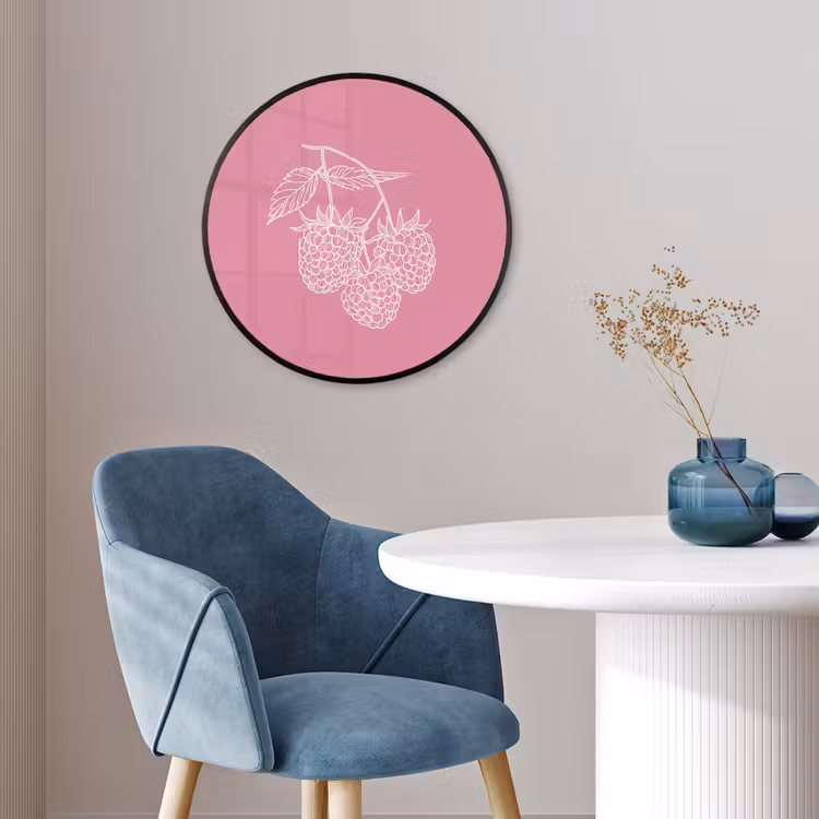 Ronde fotolijst - Frambozen - Steel - Getekend - Roze — 4
