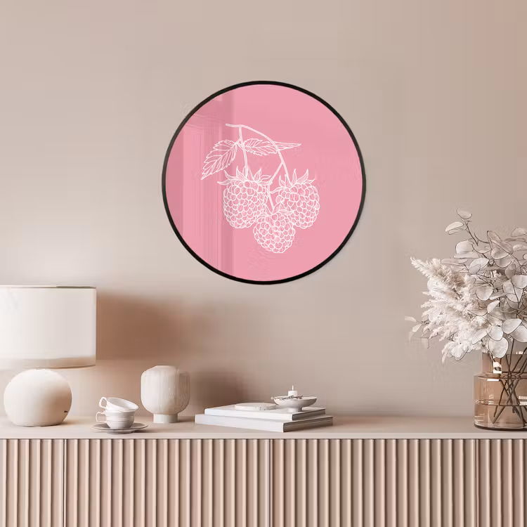 Ronde fotolijst - Frambozen - Steel - Getekend - Roze — 5