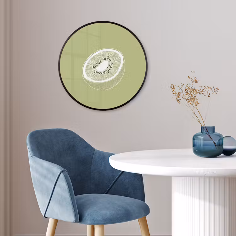 Ronde fotolijst - Kiwi - Lijntekening - Minimalistisch - Groen — 4