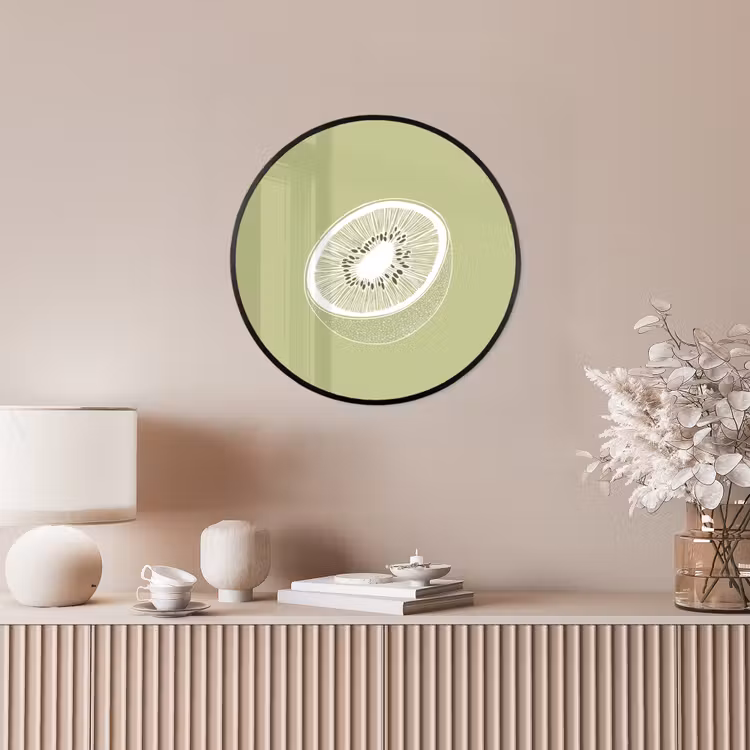 Ronde fotolijst - Kiwi - Lijntekening - Minimalistisch - Groen — 5