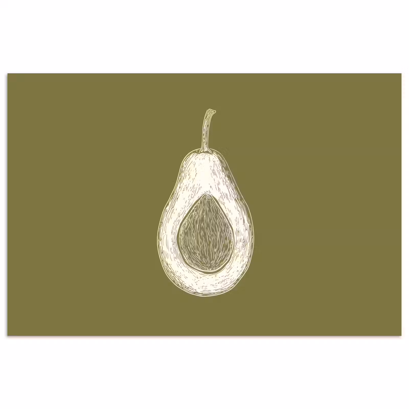 Poster – Avocado - Minimalistisch - Illustratie - Groen — 1