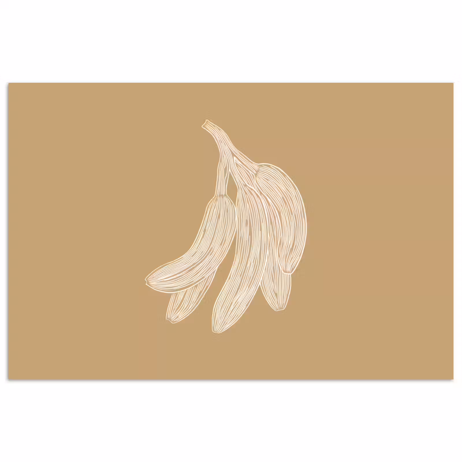 Poster – Bananen - Beige - Lijntekening - Minimalistisch — 1