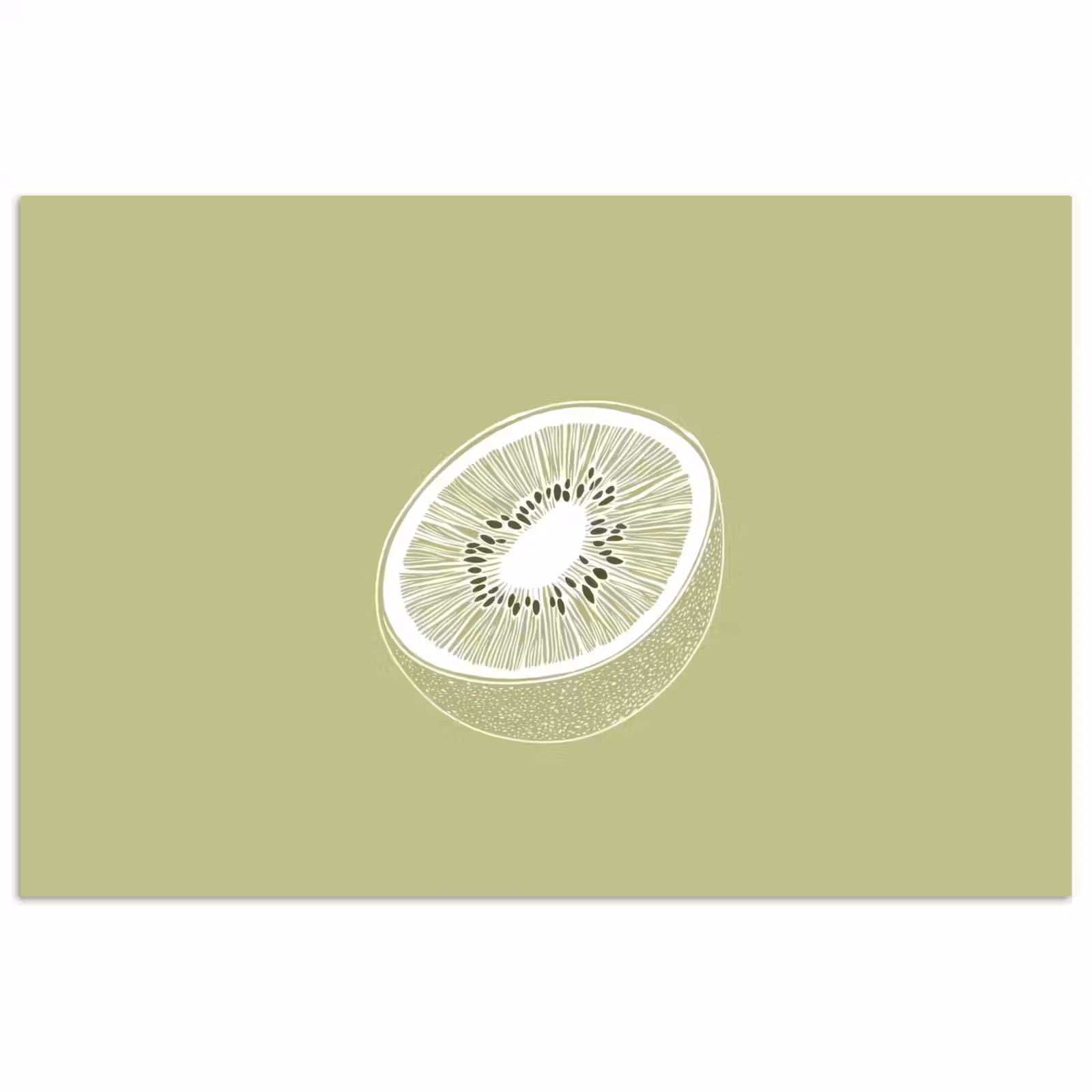 Poster – Kiwi - Lijntekening - Minimalistisch - Groen — 1