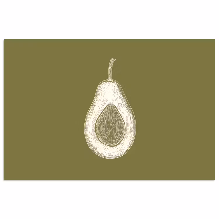 Poster – Avocado - Minimalistisch - Illustratie - Groen — 1