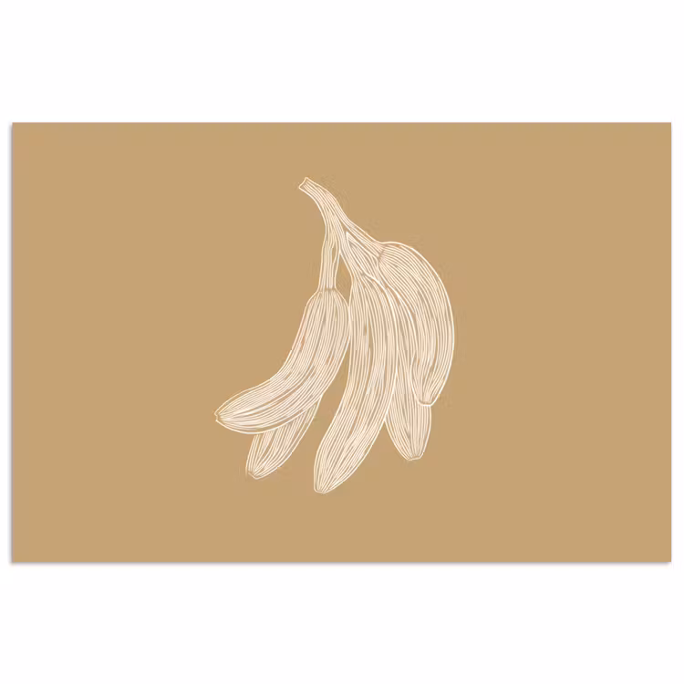 Poster – Bananen - Beige - Lijntekening - Minimalistisch — 1