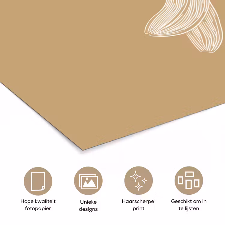 Poster – Bananen - Beige - Lijntekening - Minimalistisch — 5