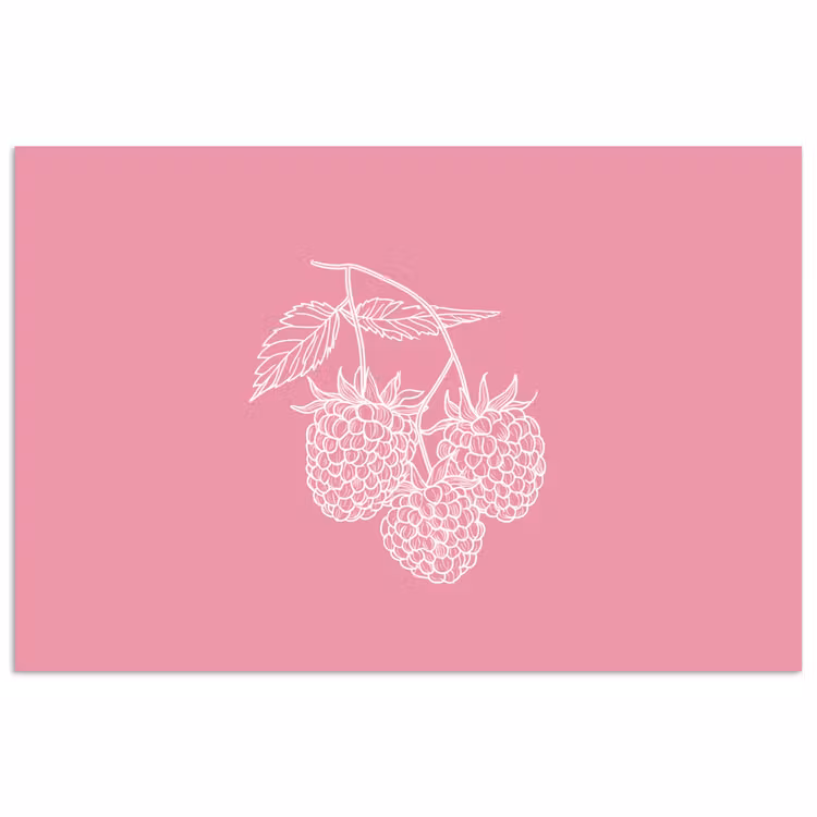 Poster – Frambozen - Steel - Getekend - Roze — 1