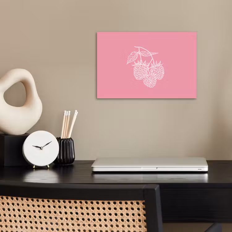 Poster – Frambozen - Steel - Getekend - Roze — 2