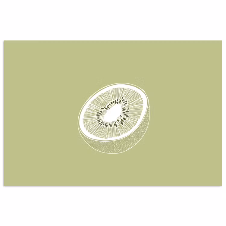 Poster – Kiwi - Lijntekening - Minimalistisch - Groen — 1