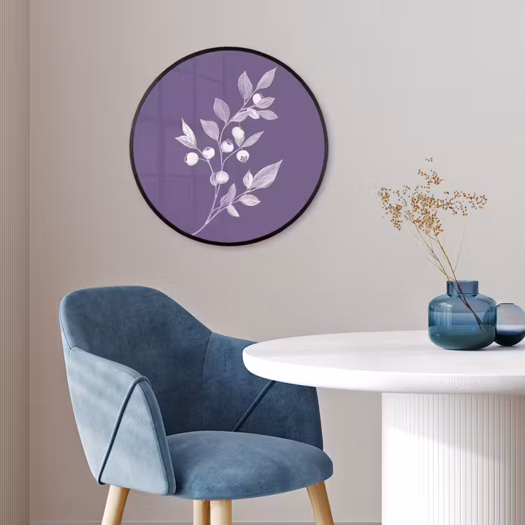 Ronde fotolijst - Tak - Sierlijk - Bladeren - Minimalistisch — 4