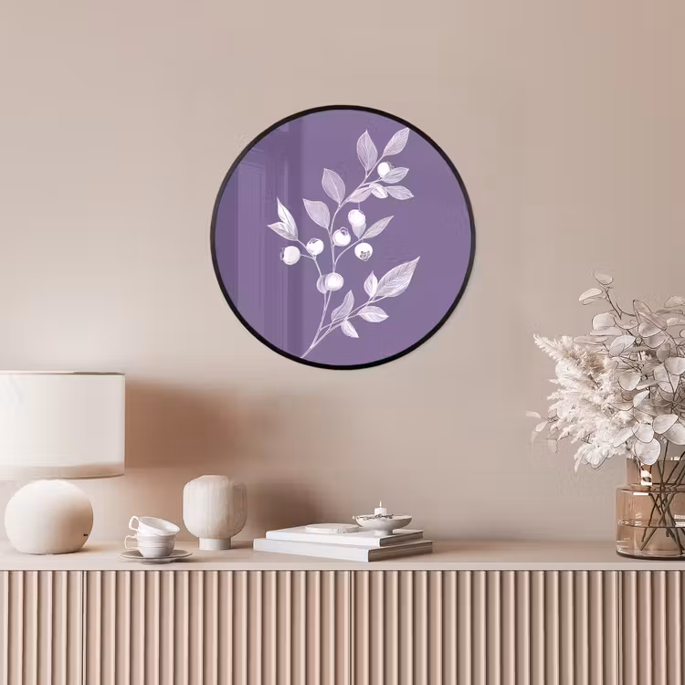 Ronde fotolijst - Tak - Sierlijk - Bladeren - Minimalistisch — 5