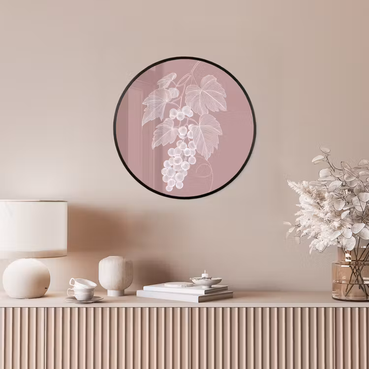 Ronde fotolijst - Tros - Druiven - Illustratie - Bladeren — 5