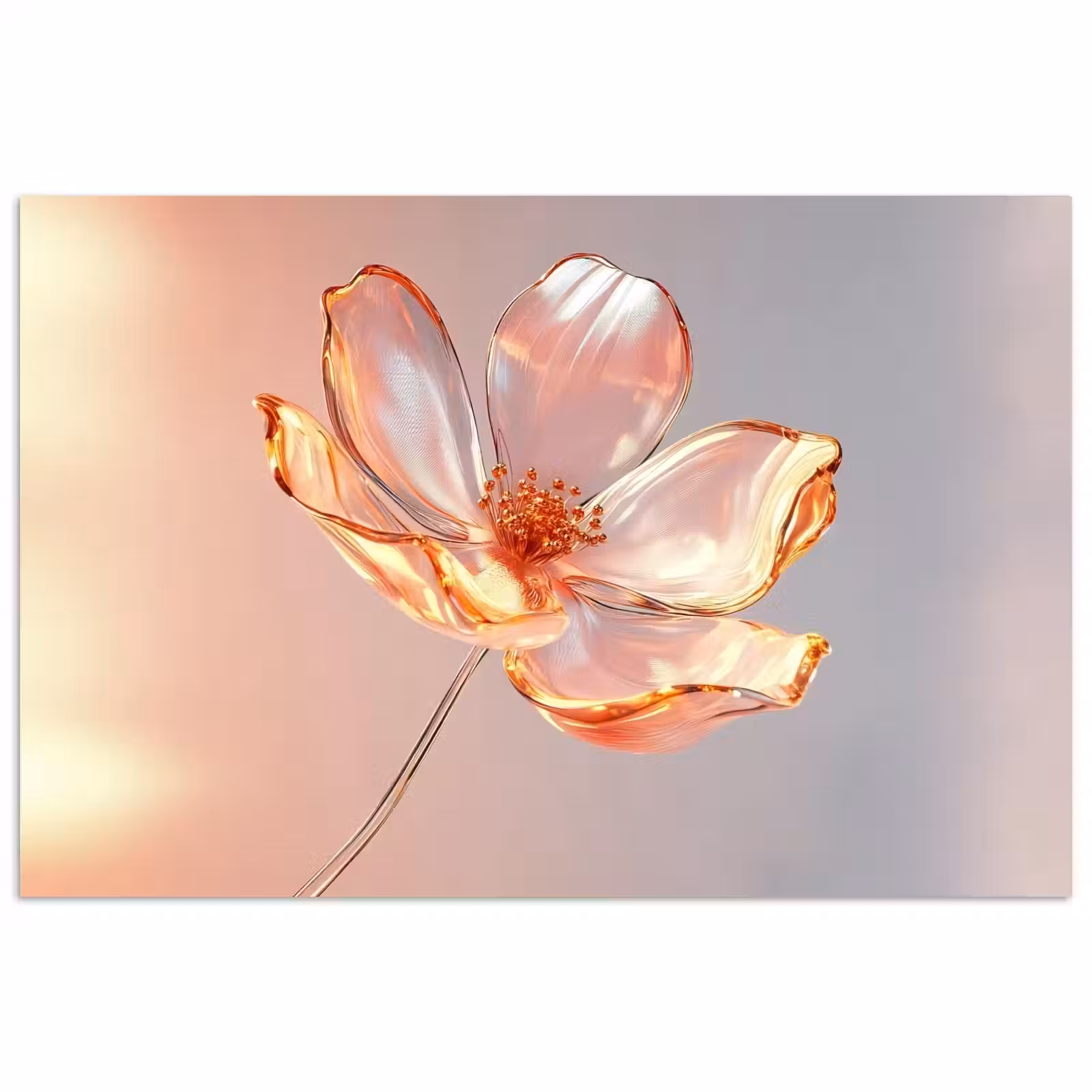 Poster – Glazen - Bloem - Roze — 1