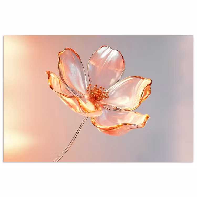Poster – Glazen - Bloem - Roze — 1