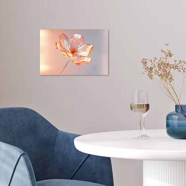 Poster – Glazen - Bloem - Roze — 4