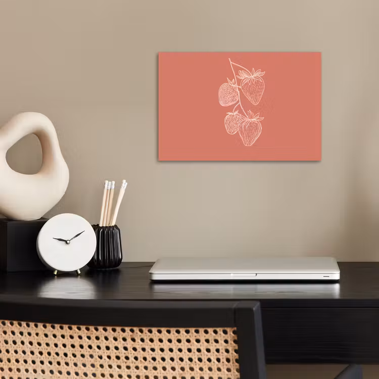 Poster – Minimalistisch - Illustratie - Aardbei - Tak — 2