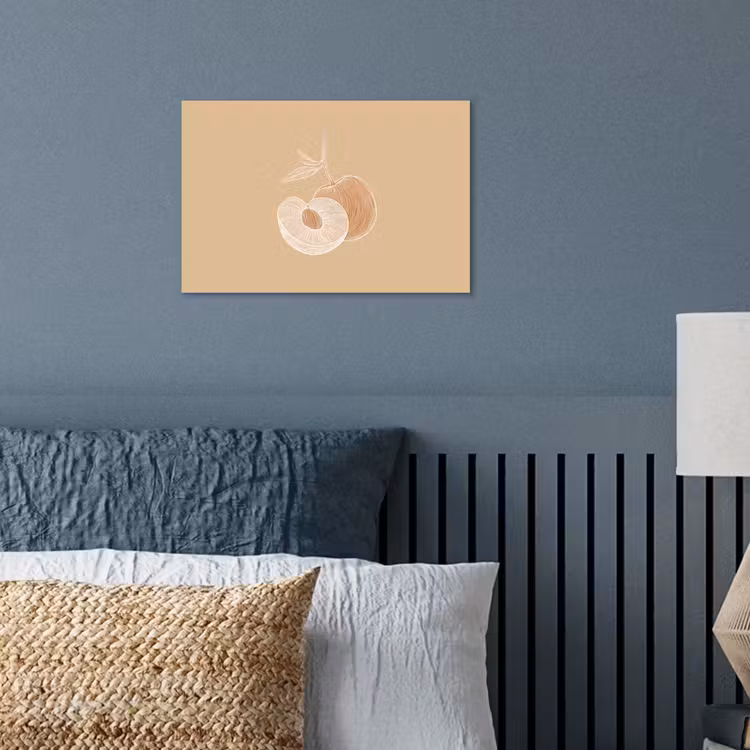 Poster – Perzik - Lijntekening - Pit - Beige — 3