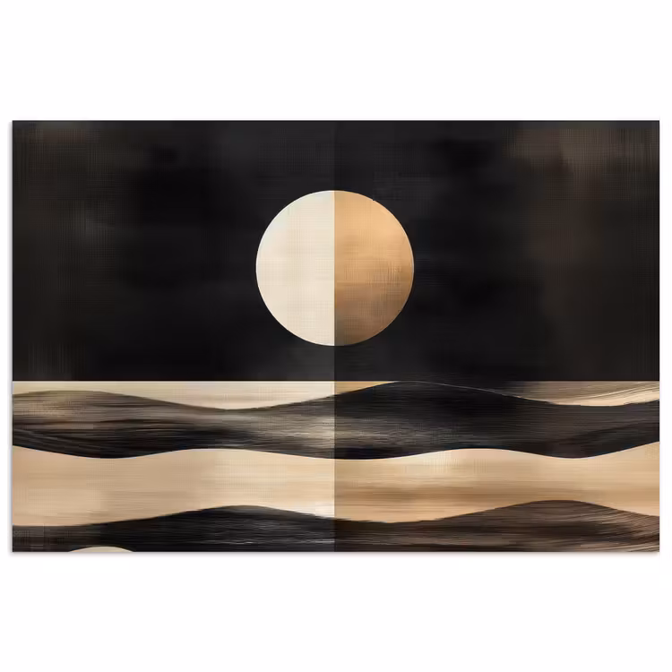 Poster – Maan - Cirkel - Goud — 1