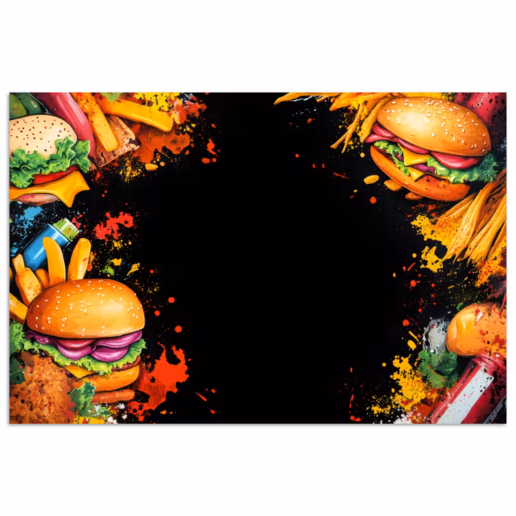 Poster – Fastfood - Graffiti - Hamburger - Eten - Modern — 1