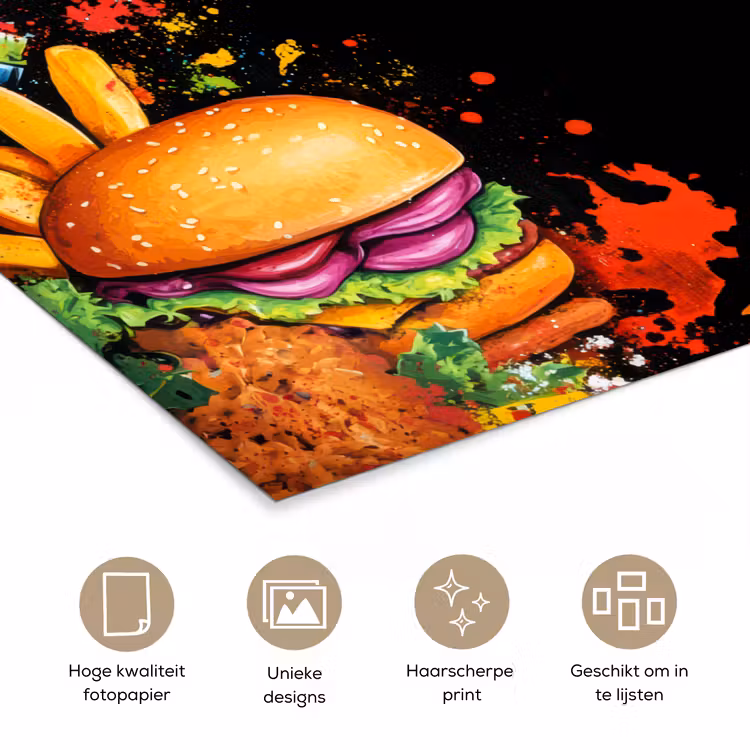 Poster – Fastfood - Graffiti - Hamburger - Eten - Modern — 5
