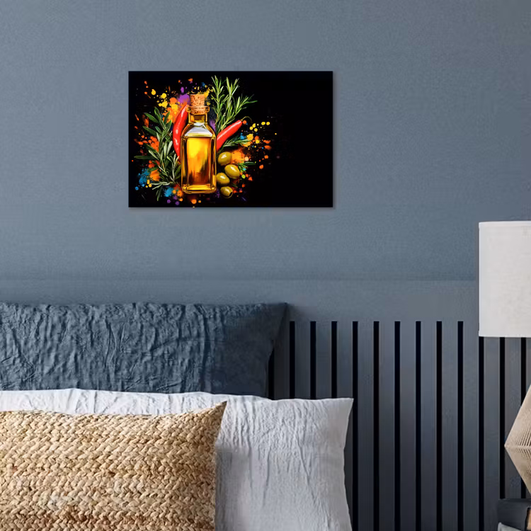 Poster – Olijfolie - Graffiti - Peper - Olijven - Modern — 3