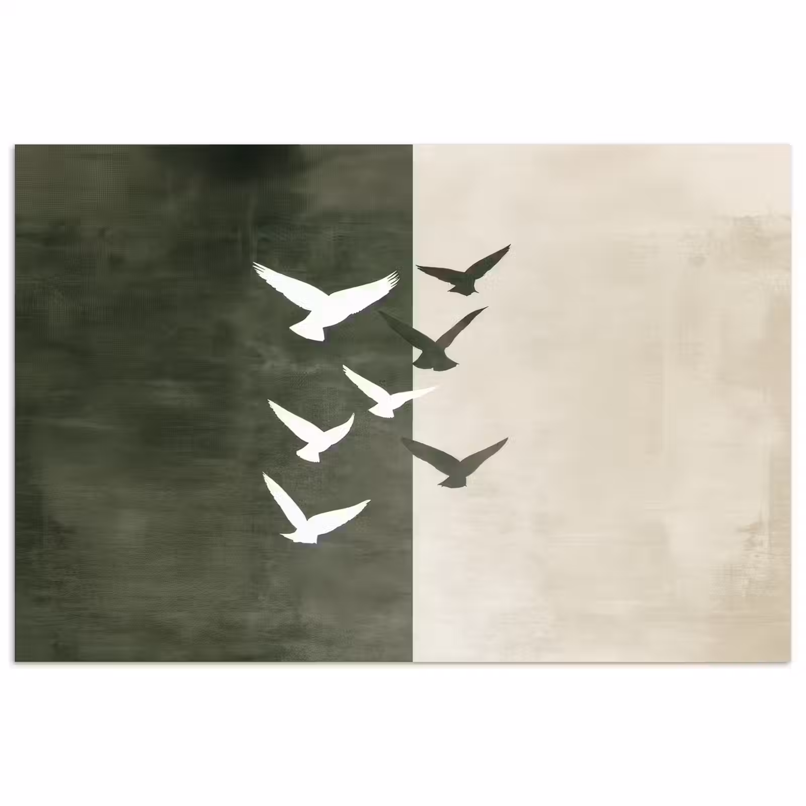 Poster – Japandi - Vogel - Groen — 1