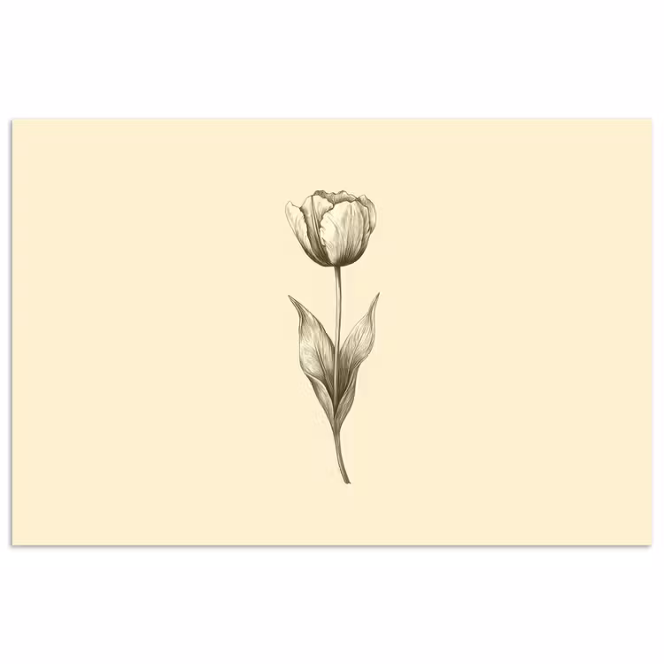 Poster – Illustratie - Tulp - Zwart — 1