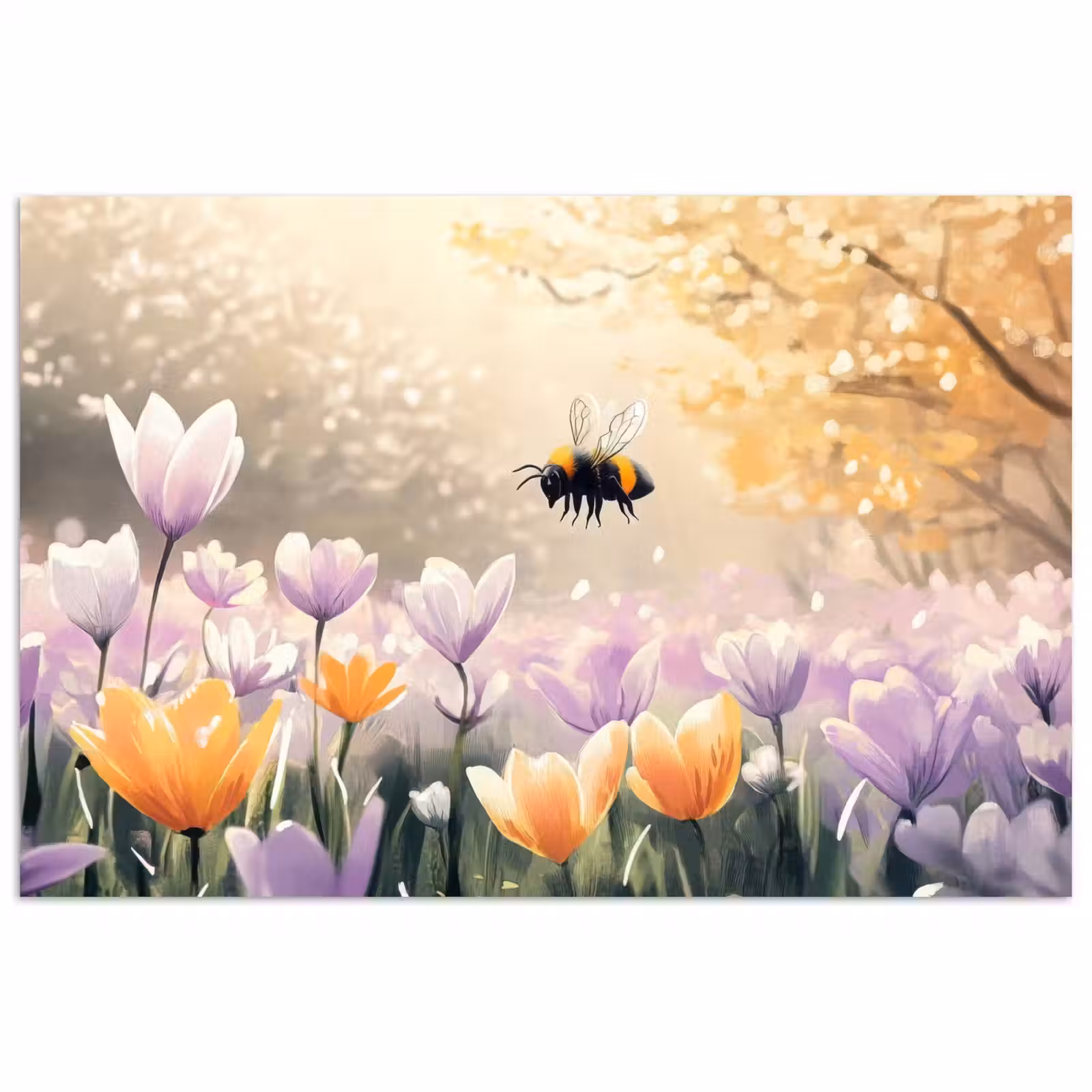 Poster – Viooltjes - bij - Zonlicht — 1