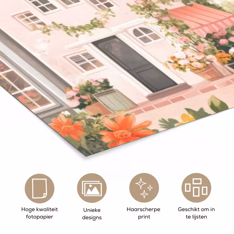 Poster – Bloemen - Huizen - Dorp — 5