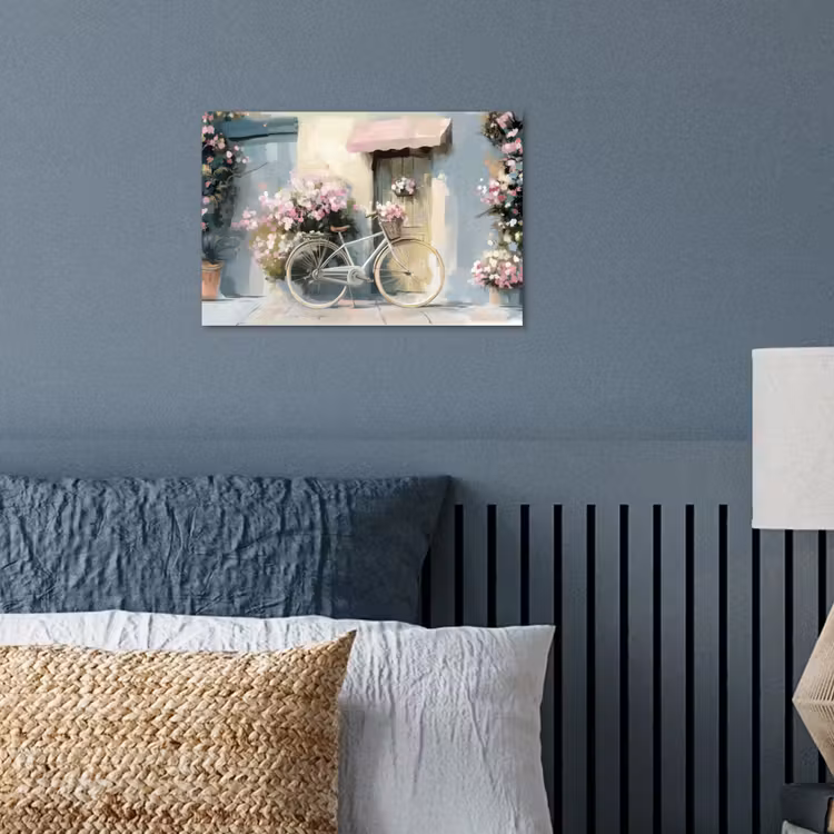 Poster – Fiets - Pastelkleuren - Bloemen — 3