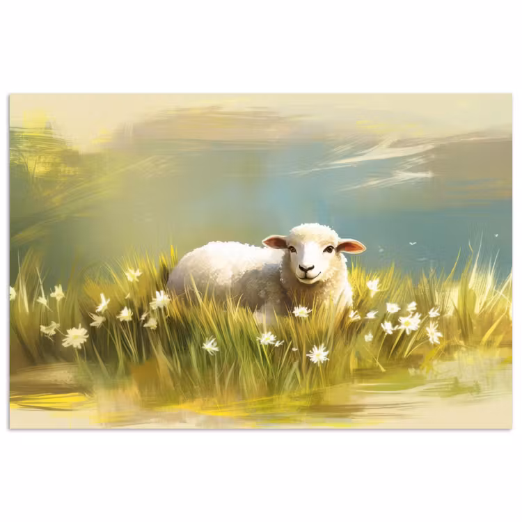 Poster – Schaap - Weide - Groen — 1