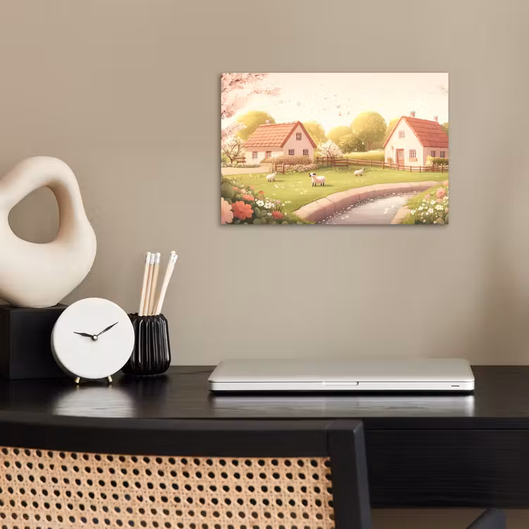 Poster – Schapen - Huisje - Platteland — 2