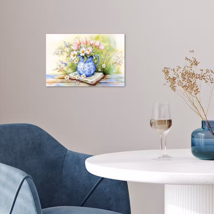 Poster – Vaas - Delftsblauw - Madeliefjes — 4