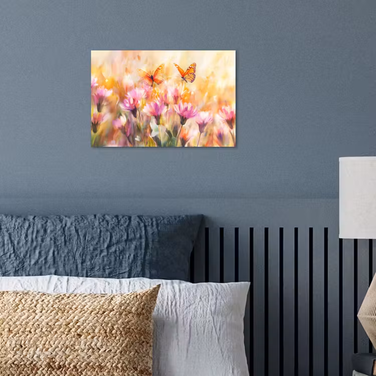 Poster – Vlinders - Oranje - Bloemen — 3