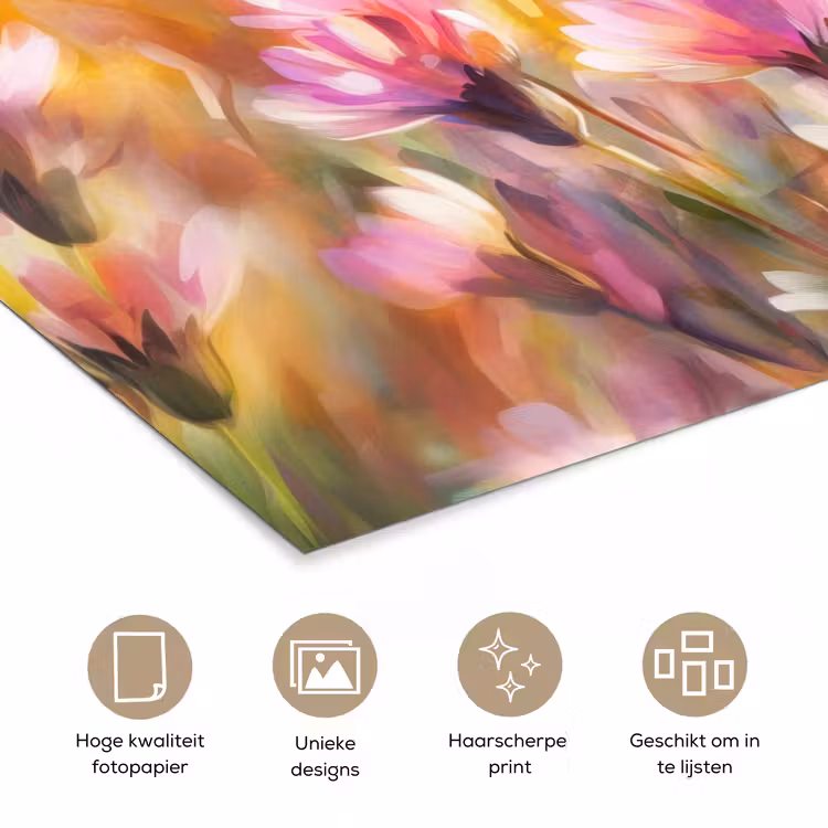 Poster – Vlinders - Oranje - Bloemen — 5