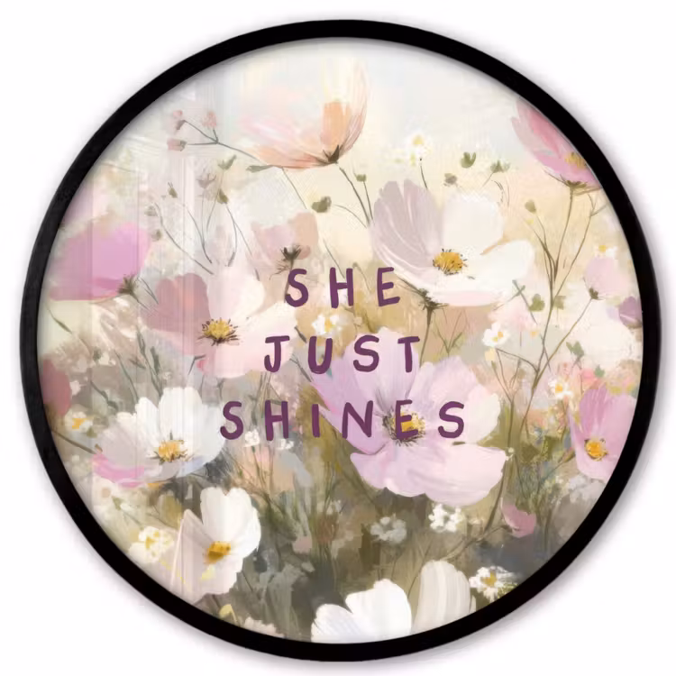 Ronde fotolijst - Quote - Bloemen - Schilderachtig — 1