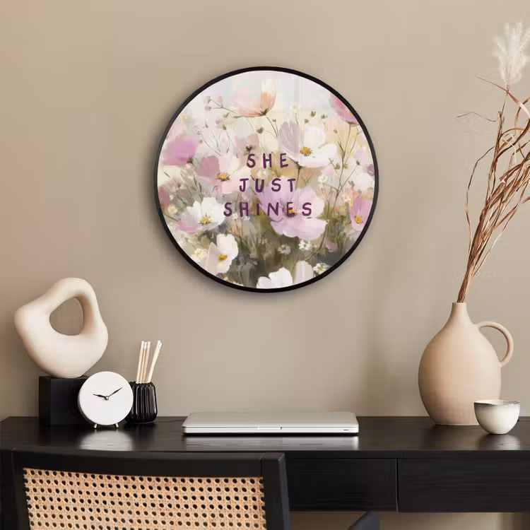 Ronde fotolijst - Quote - Bloemen - Schilderachtig — 3