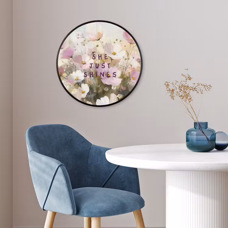 Ronde fotolijst - Quote - Bloemen - Schilderachtig — 4