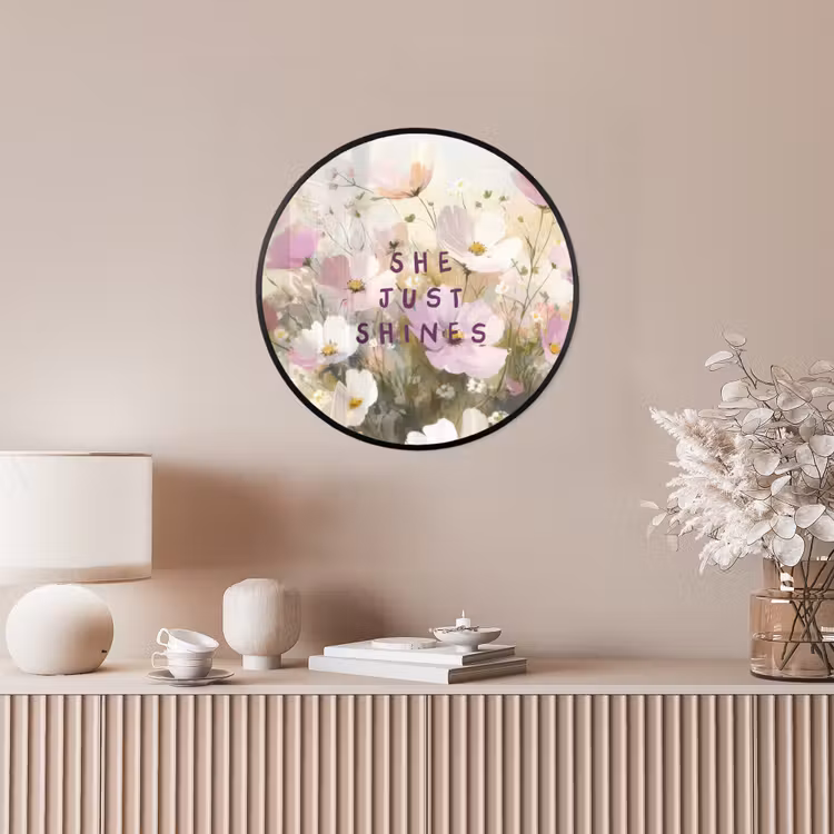 Ronde fotolijst - Quote - Bloemen - Schilderachtig — 5