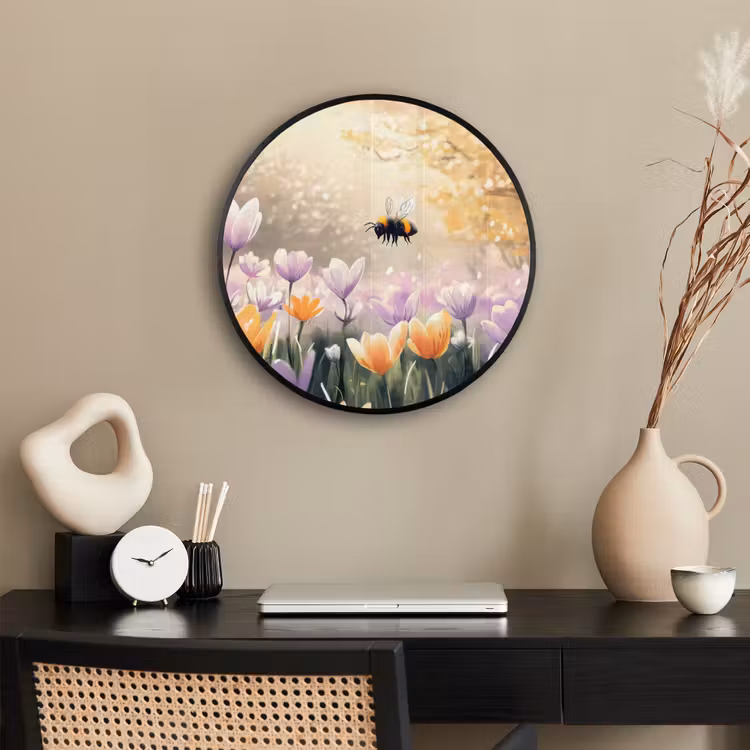 Ronde fotolijst - Viooltjes - bij - Zonlicht — 3