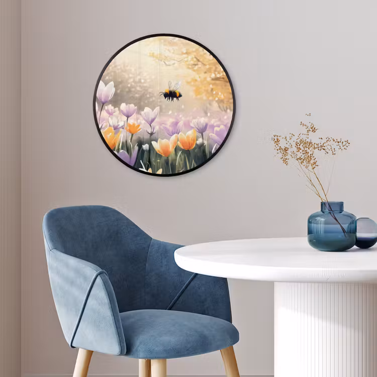 Ronde fotolijst - Viooltjes - bij - Zonlicht — 4