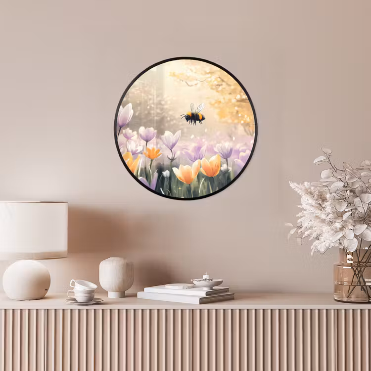 Ronde fotolijst - Viooltjes - bij - Zonlicht — 5